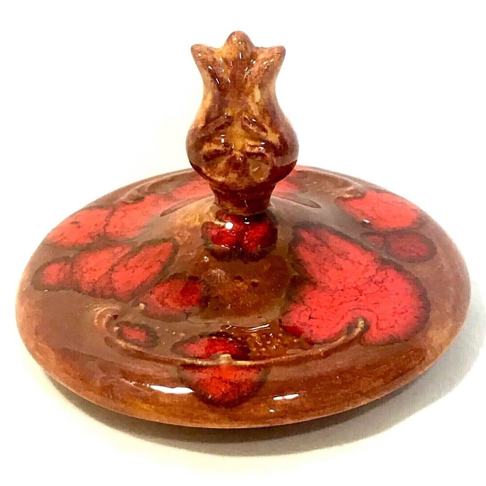 Loma Pottery Vintage Lid Sugar Bowl Replacement Arts & Crafts Drip Glaze 70s MCM